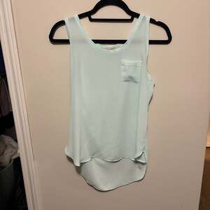 LOFT Mint Green Sleeveless Pocket Tank Blouse High-Low Hem